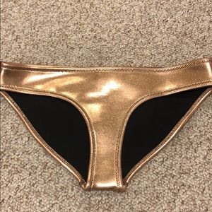 metallic triangl bikini bottom
